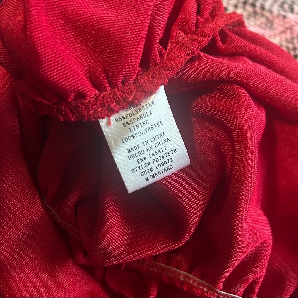 Privy Red Ruched Bodycon long Dress - Picture 8 of 8